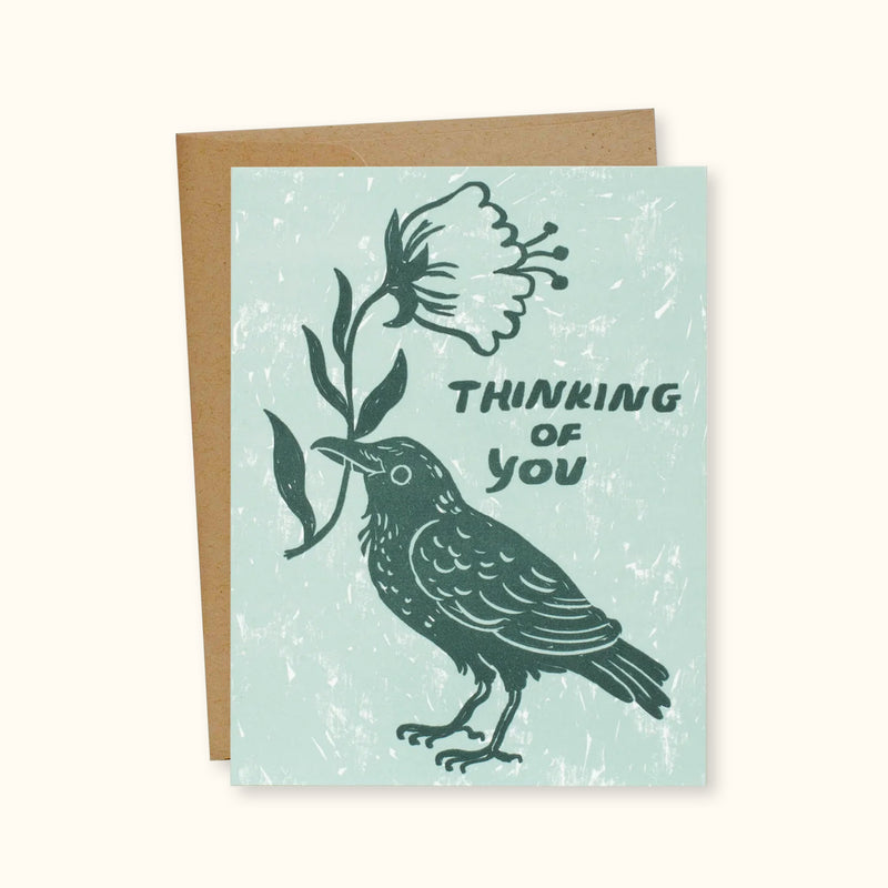 Thinking Of You Crow Greeting Card