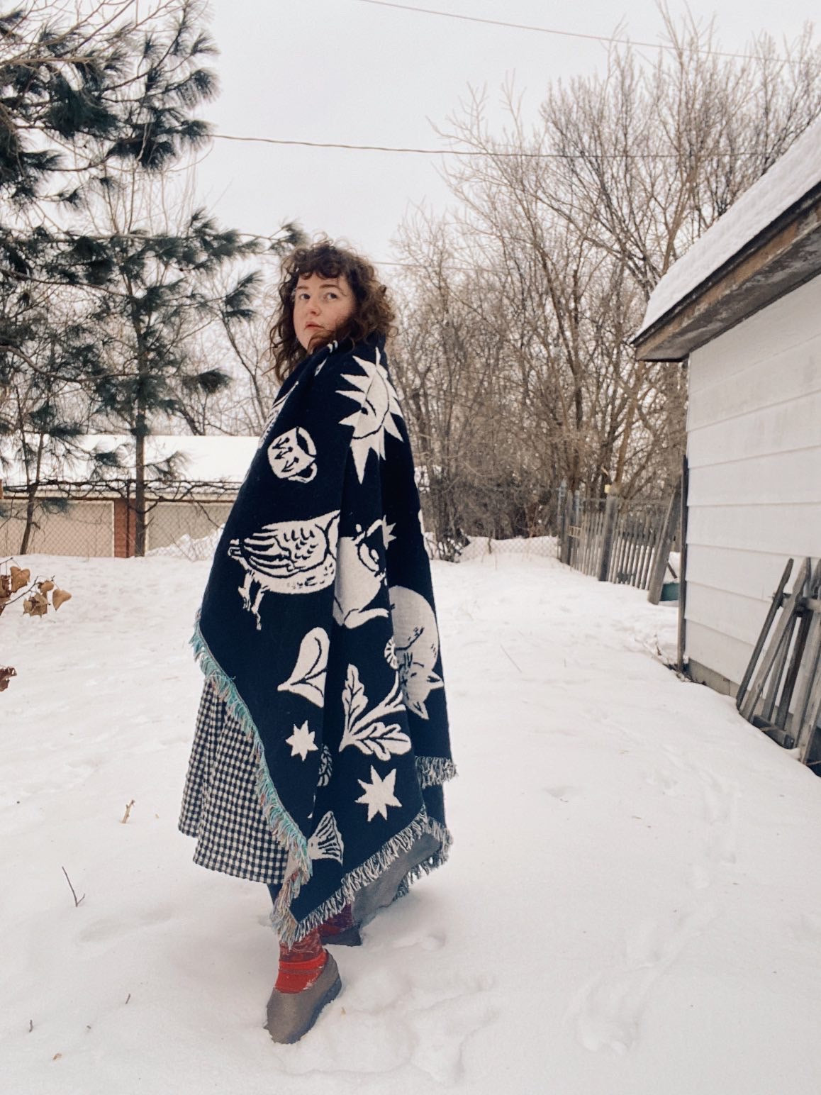 Phoebe's beautiful woven throw blankets are back! The Solstice Throw Blanket features a black and white design of whimsical nature doodles. These amazing woven works of art can be hung on the wall as a tapestry or used as a throw to brighten up your space. Lifestyle photos by: Zoe Harvey